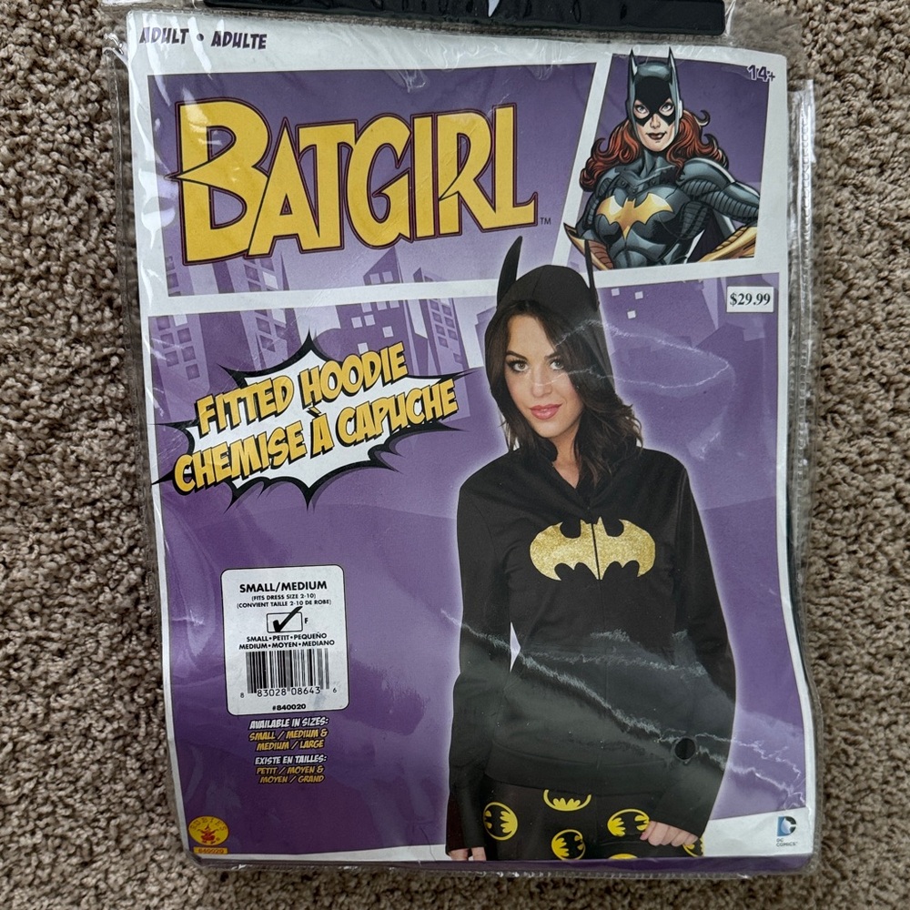 DC Comics Batgirl Fitted Hoodie in Black and Yellow